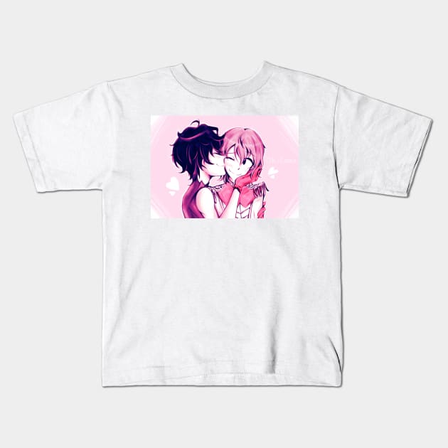 Shuake kiss Kids T-Shirt by OkiComa